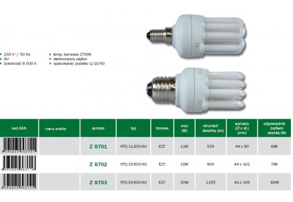 Emos żarówka energo 6U E27 20W