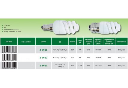 Emos żarówka energo FS T2 E27 11W